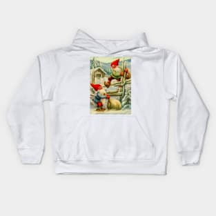 “Over the Wooden Fence” Gnomes by Jenny Nystrom Kids Hoodie